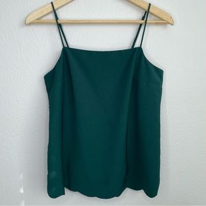 J CREW 2 FOREST GREEN Spaghetti Strap